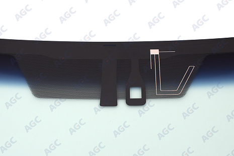 Фото NDG TOYOTA LANDCRUISER 150 PRADO 2009- Стекло ветровое Зеленое/Голубая полоса -Ант-С обогревом зоны дворников-Место для ДД-Изм.шелк (Без молдинга)