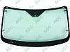 Фото MGC FORD TRANSIT V363 низк. 2014- Стекло ветровое Зеленое - Solar control -С полным обогревом-VIN-Инкапс- Держ.зерк