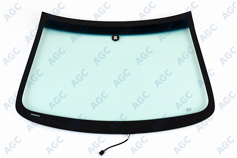 Фото MGC CHEVROLET SPARK 2009-2016/RAVON R2 2016- Стекло ветровое Зеленое/Голубая полоса + Solar control -С обогревом зоны дворников-VIN