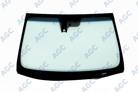 Фото MGC БЕЗ РГ! HYUNDAI I40 2011- Стекло ветровое Зеленое/Голубая полоса + Solar control -Кам-С обогревом зоны дворников-ДД-Датч.влажн