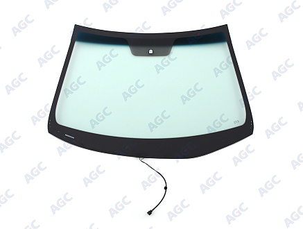 Фото MGC HYUNDAI SOLARIS 2010-/KIA RIO 2011- Стекло ветровое Зеленое/Голубая полоса -С обогревом зоны дворников-VIN