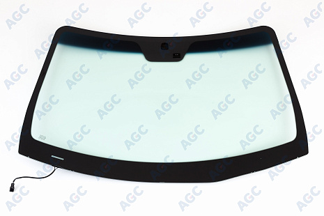 Фото MGC HYUNDAI SANTA FE 2006- Стекло ветровое Зеленое/Голубая полоса -С обогревом зоны дворников-ДД-VIN- Изм.шелк