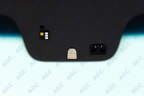 Фото MGC KIA OPTIMA 2012- Стекло ветровое Зеленое/Голубая полоса + Solar control -С обогревом зоны дворников-ДД-Датч.влажн-VIN- Изм.шелк