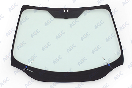 Фото NDG FORD FOCUS III 2011- Стекло ветровое Зеленое - Solar control -С полным обогревом-VIN-Изм.шелк (Без молдинга)