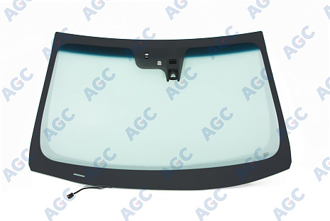 Фото MGC БЕЗ РГ! HYUNDAI I40 2011- Стекло ветровое Зеленое/Голубая полоса + Solar control -Кам-С обогревом зоны дворников-ДД-Датч.влажн