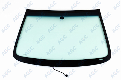 Фото MGC CHEVROLET SPARK 2009-2016/RAVON R2 2016- Стекло ветровое Зеленое/Голубая полоса + Solar control -С обогревом зоны дворников-VIN