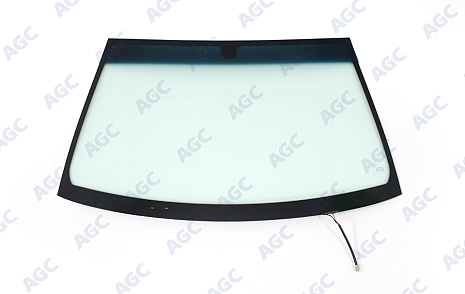 Фото MGC NISSAN ALMERA 2000-/ALMERA CLASSIC 2006- Стекло ветровое Зеленое/Голубая полоса + Solar control -С обогревом зоны дворников- Держ.зерк