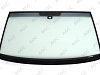 Фото NDG VOLKSWAGEN MULTIVAN/TRANSPORTER T5 2009- Стекло ветровое Зеленое/Серая полоса + Solar control -Место для ДД-VIN- Изм.ДД+шелк (Без молдинга)