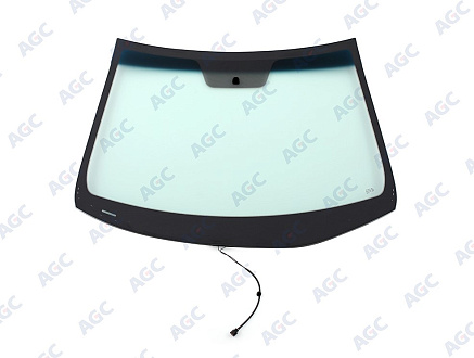 Фото NDG HYUNDAI SOLARIS 2010-/KIA RIO 2011- Стекло ветровое Зеленое/Голубая полоса -С обогревом зоны дворн-VIN
