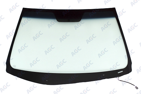 Фото MGC KIA CERATO 2009- Стекло ветровое Зеленое/Голубая полоса -С обогревом зоны дворников-Датч.влажн-VIN
