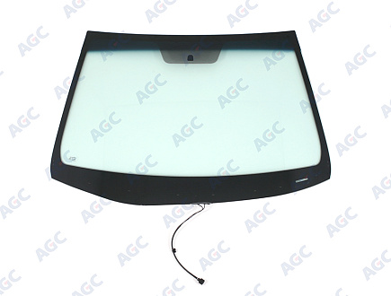 Фото MGC HYUNDAI SOLARIS 2010-/KIA RIO 2011- Стекло ветровое Зеленое/Голубая полоса -С обогревом зоны дворников-VIN